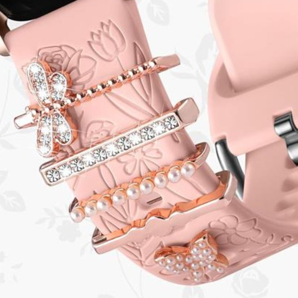 NEW Samsung Galaxy Apple Watch Band with Butterfly Charms - Picture 3 of 4